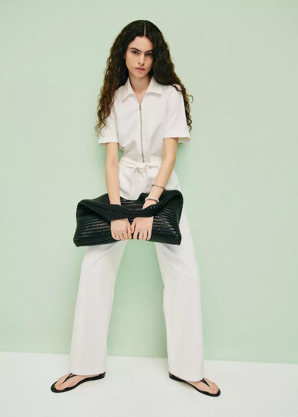 White Denim Jumpsuit Belt, , large image number 6