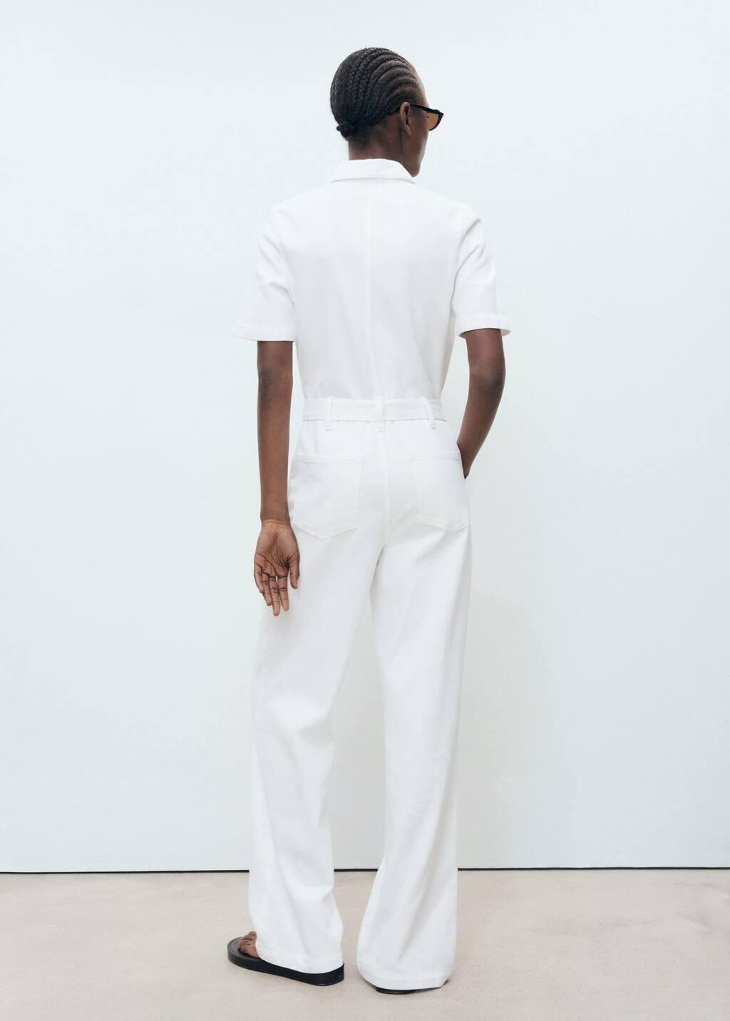 White Denim Jumpsuit Belt, , large image number 7