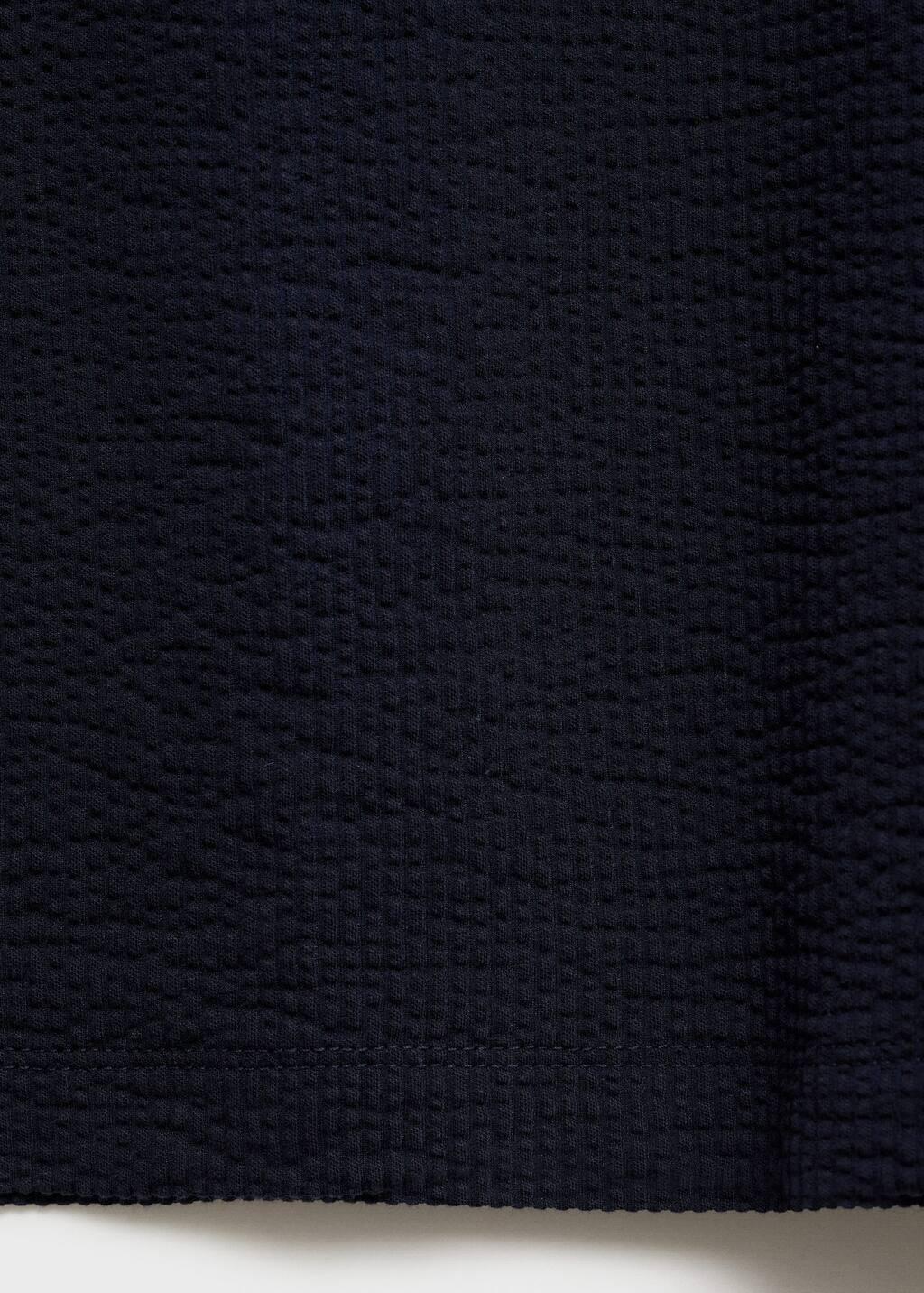 NAVY Seersucker cotton polo shirt, , large image number 5