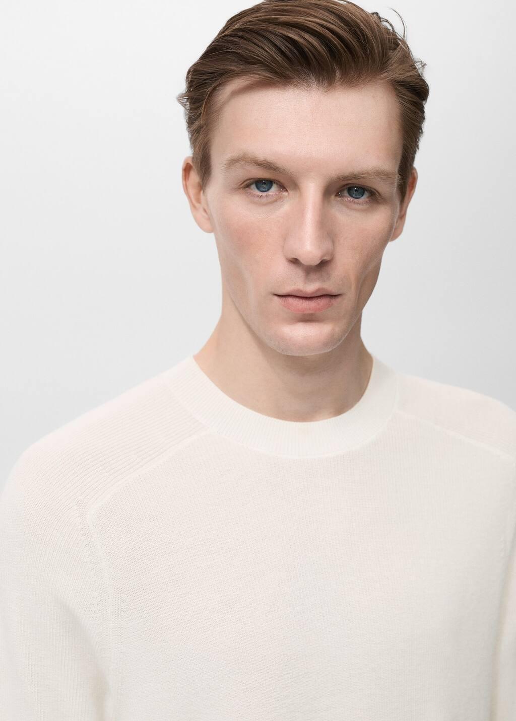 LIGHT BEIGE Fine-knit T-shirt, , large image number 1