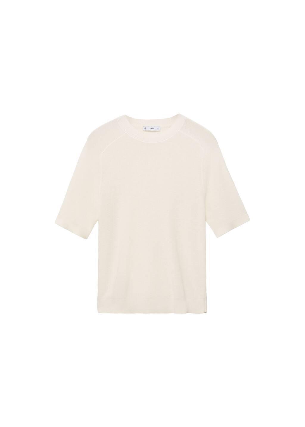 LIGHT BEIGE Fine-knit T-shirt, , large image number 2