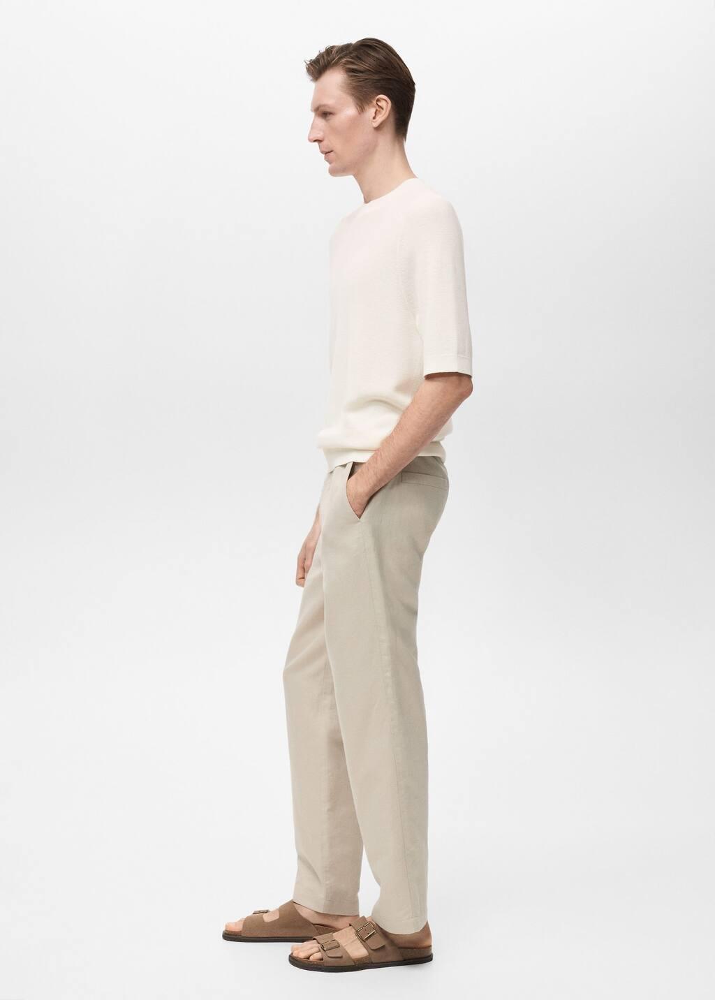 LIGHT BEIGE Fine-knit T-shirt, , large image number 3