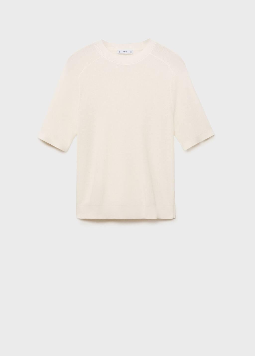 LIGHT BEIGE Fine-knit T-shirt, , large image number 4