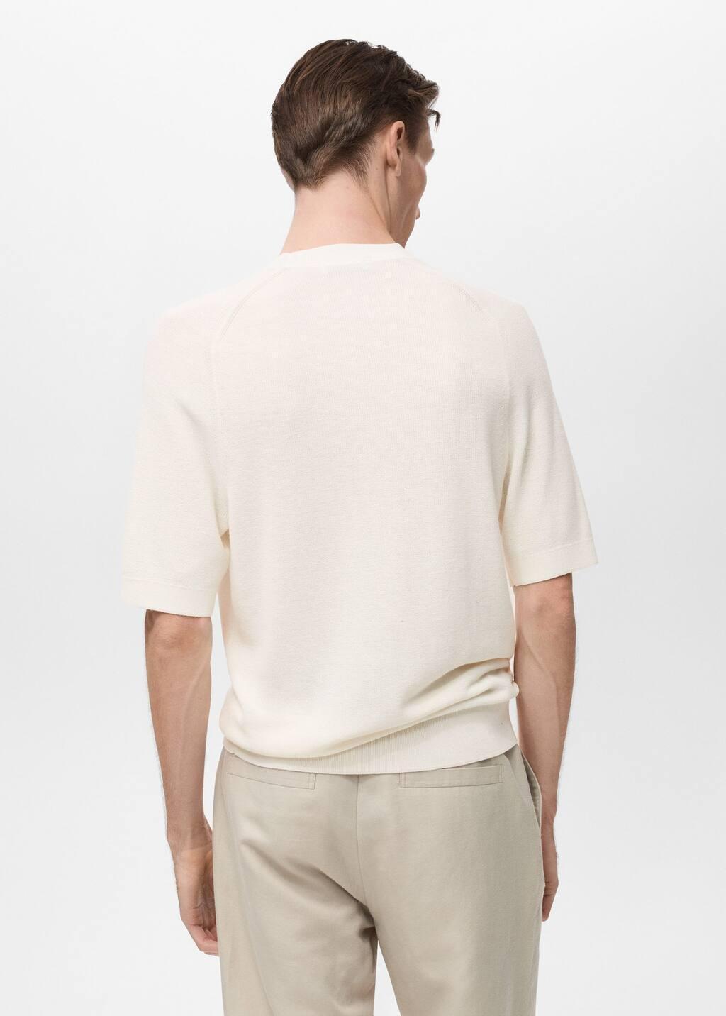 LIGHT BEIGE Fine-knit T-shirt, , large image number 7