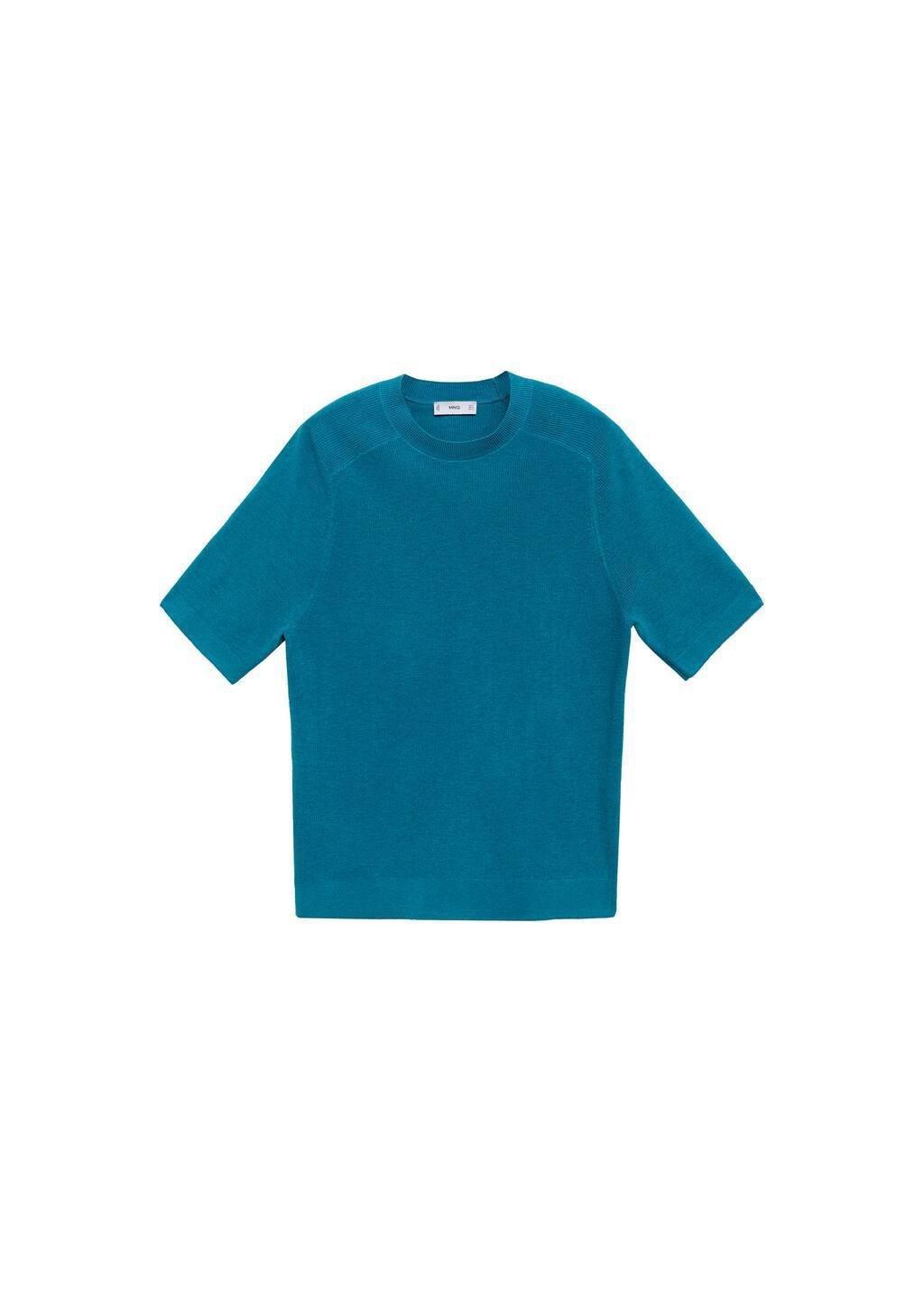 TURQUOISE - AQUA Fine-knit T-shirt, , large image number 2