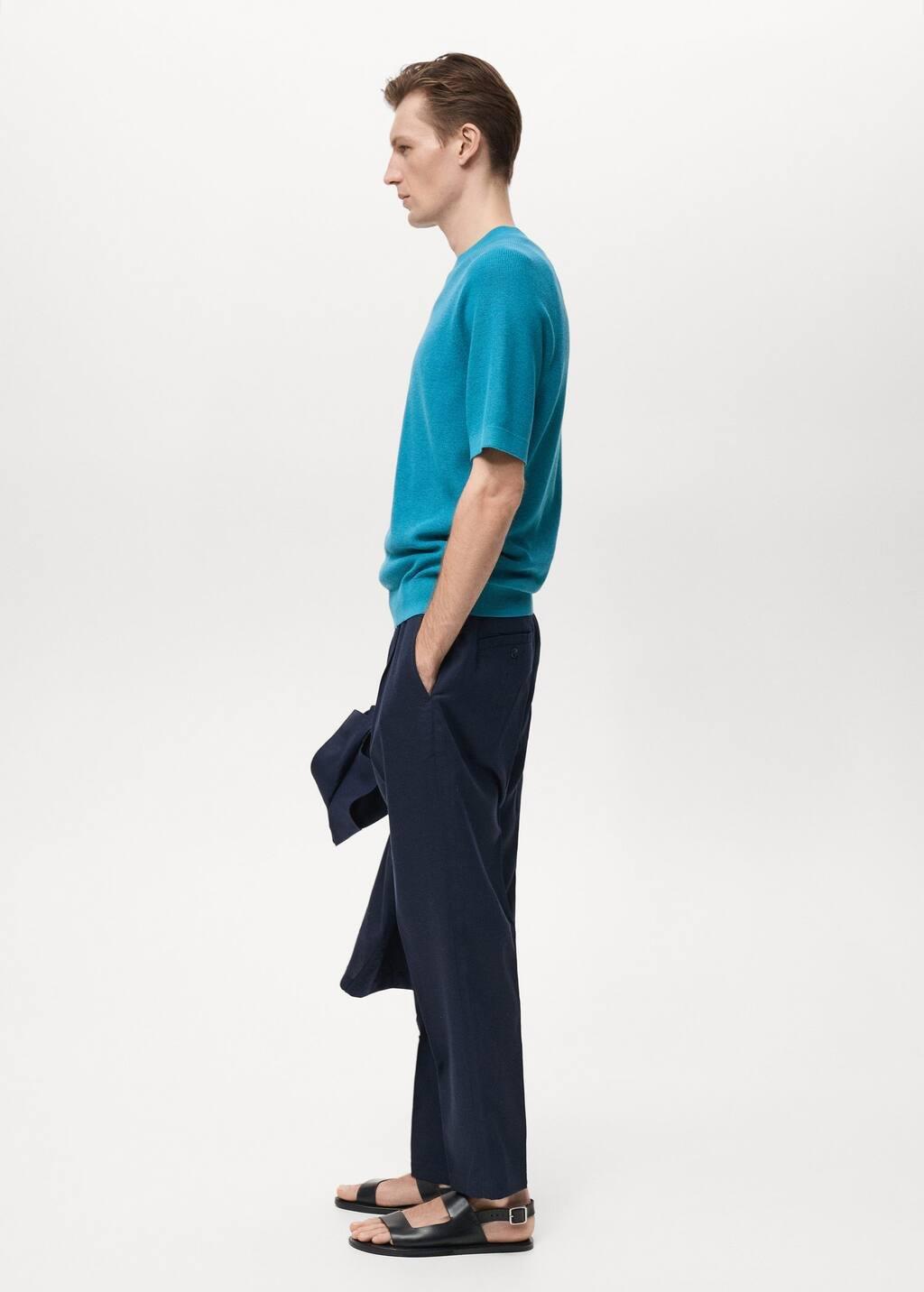 TURQUOISE - AQUA Fine-knit T-shirt, , large image number 3