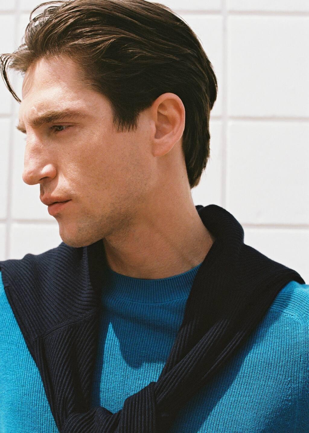 TURQUOISE - AQUA Fine-knit T-shirt, , large image number 5