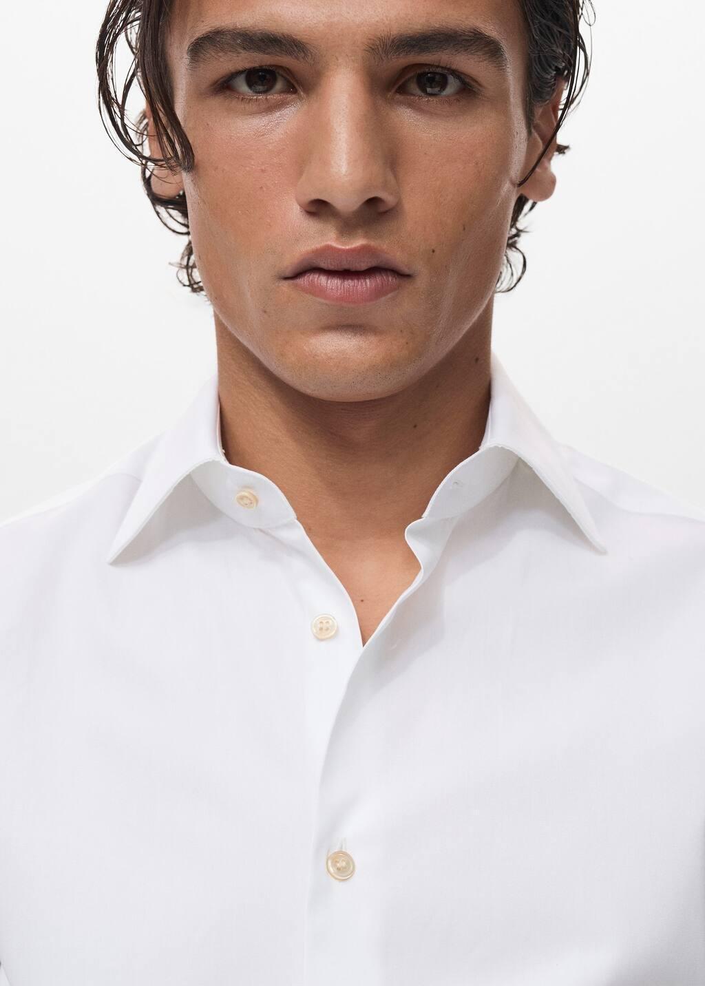 White 100% Cotton Slim Fit Shirt, , large image number 1