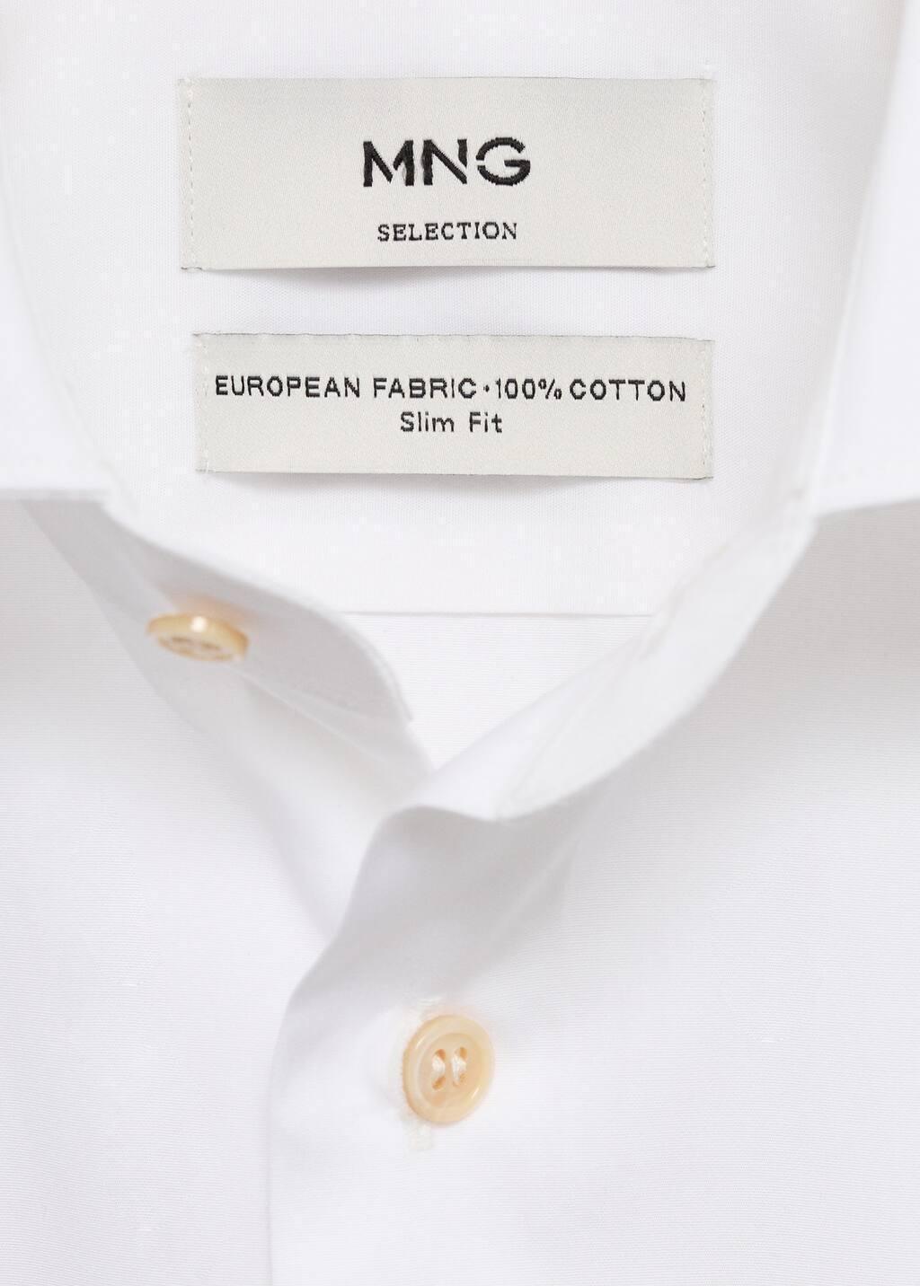 White 100% Cotton Slim Fit Shirt, , large image number 4