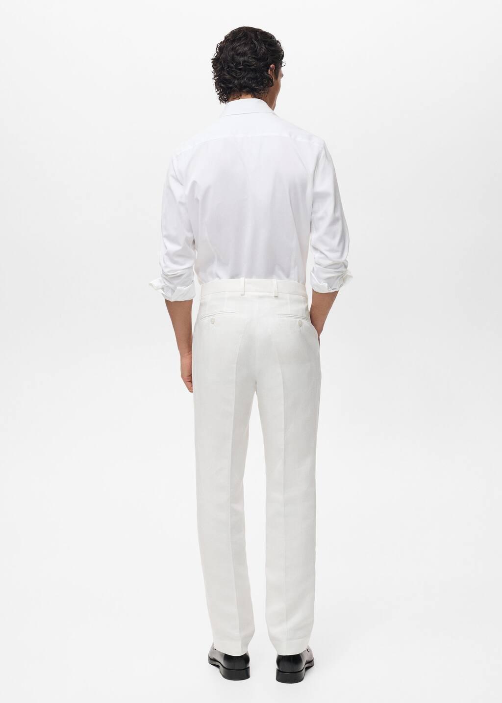 White 100% Cotton Slim Fit Shirt, , large image number 5
