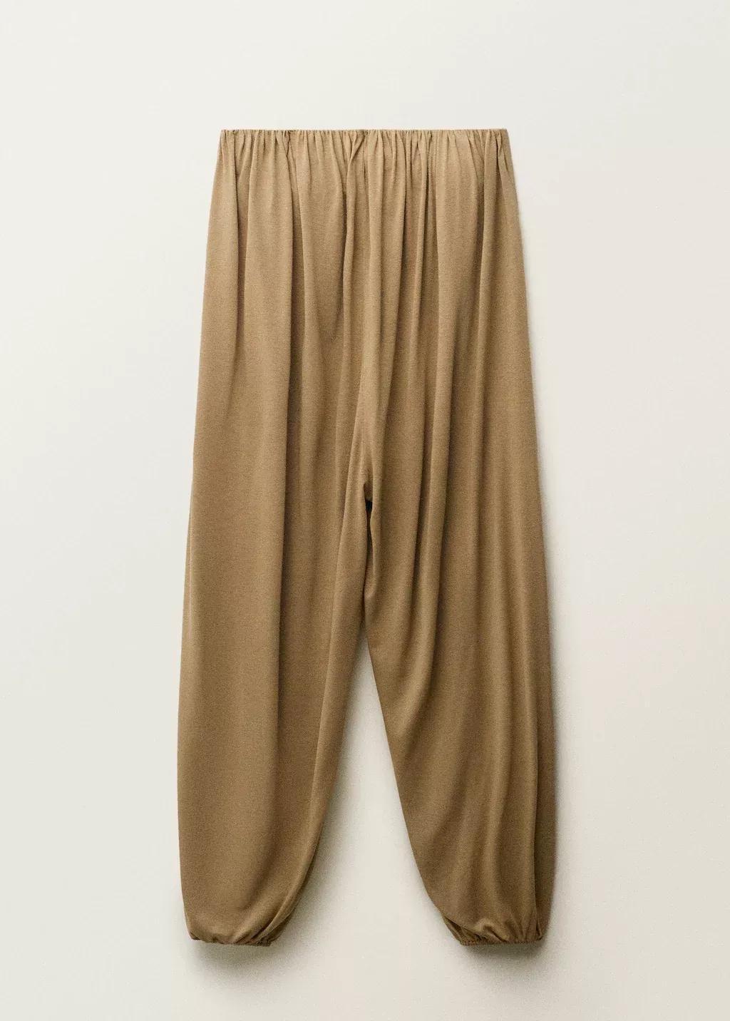 LIGHT BEIGE Strapless jumpsuit with puffed hem, , large image number 3