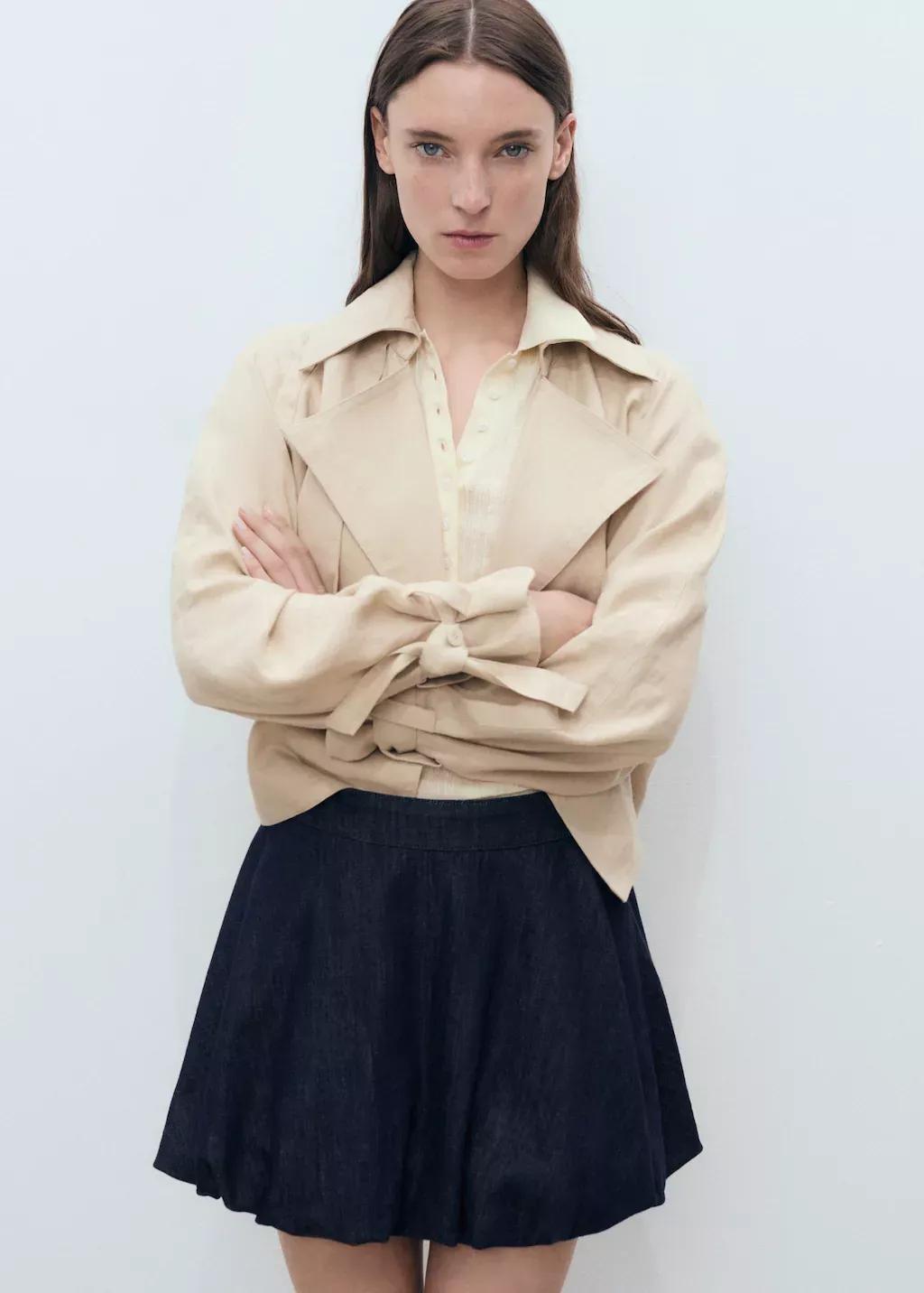 Blue Balloon Denim Skirt, , large image number 0