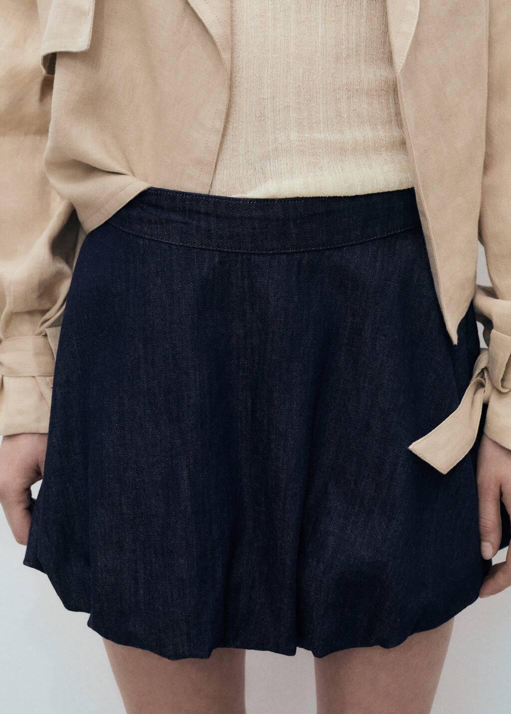 Blue Balloon Denim Skirt, , large image number 1