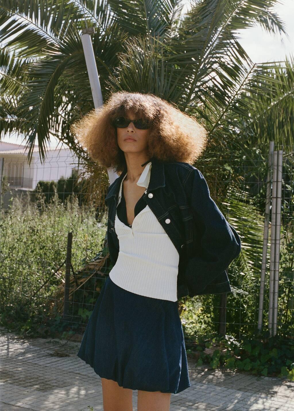 Blue Balloon Denim Skirt, , large image number 2