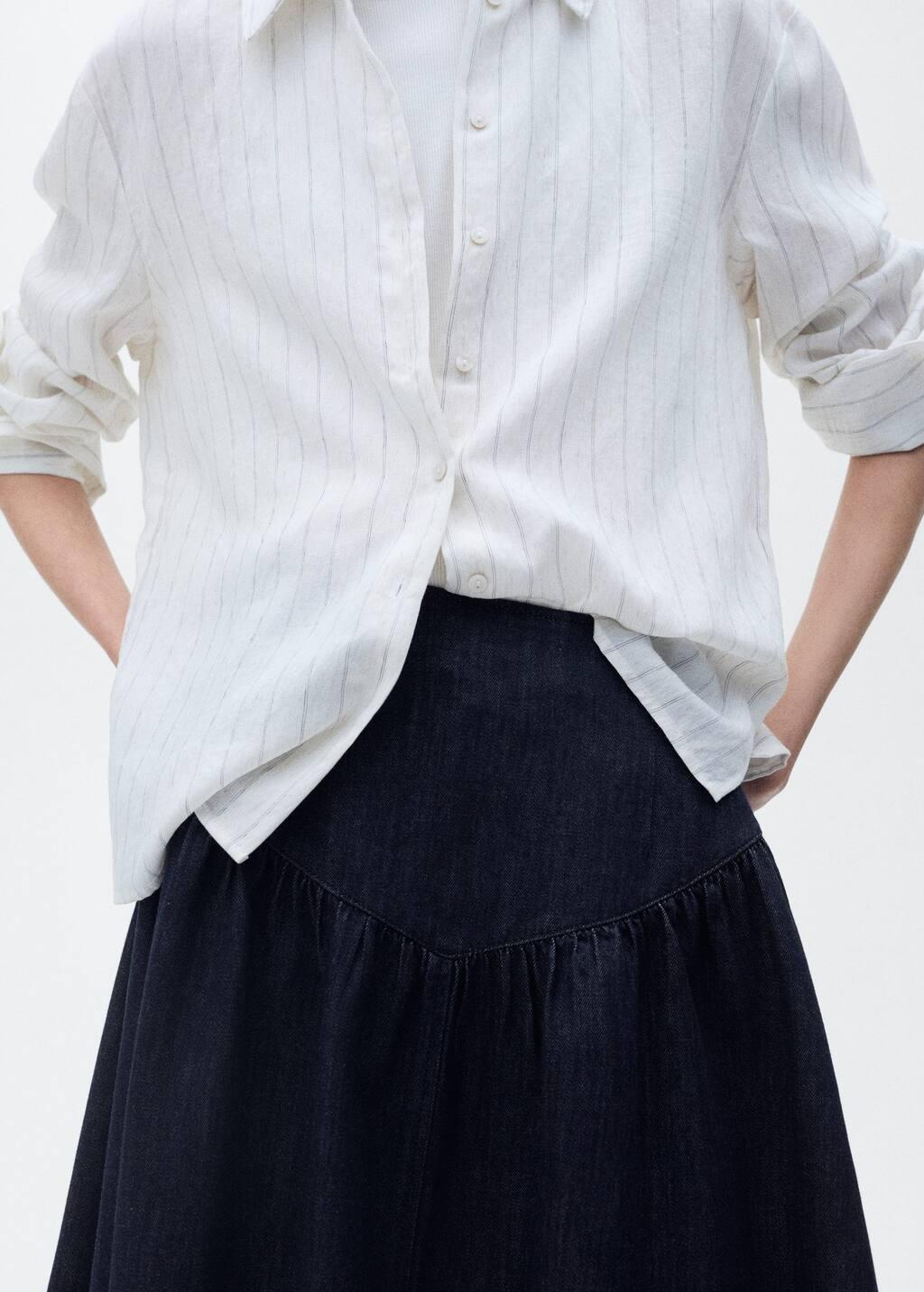 OPEN BLUE Flared denim skirt, , large image number 1