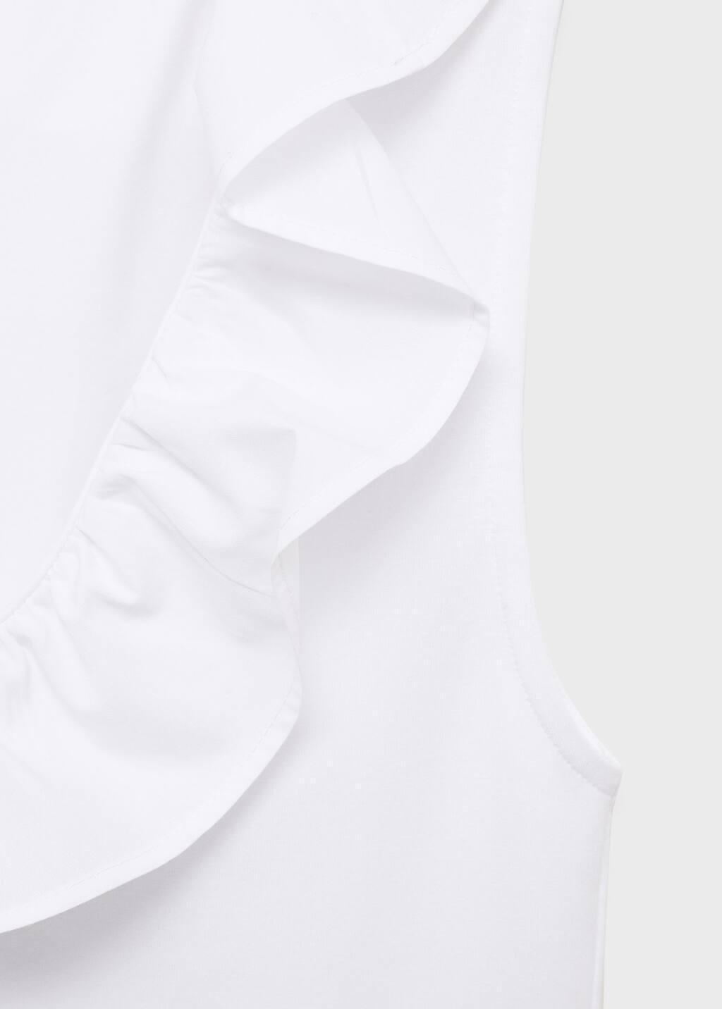 White Cotton Top With Ruffles, , large image number 2
