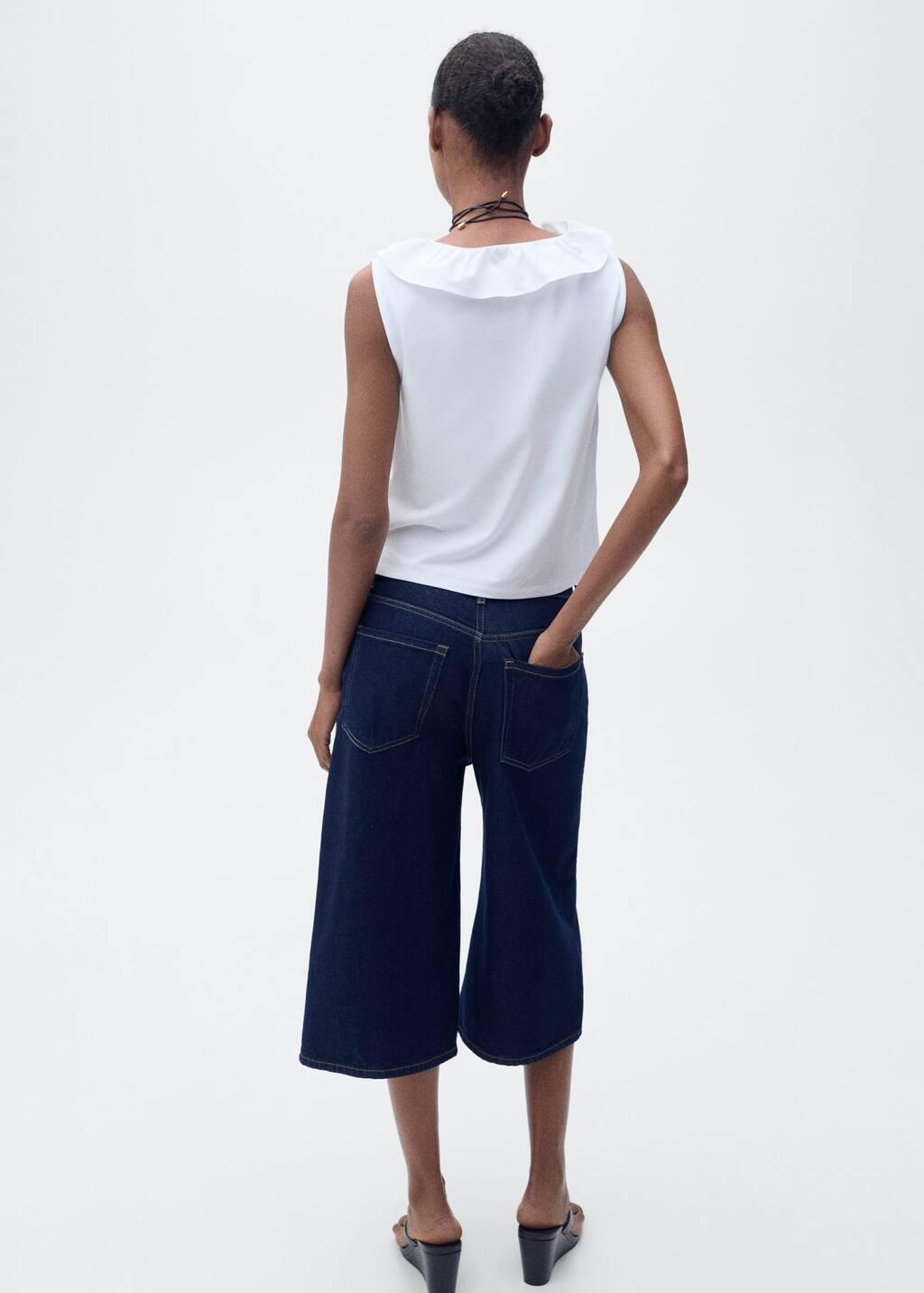White Cotton Top With Ruffles, , large image number 4