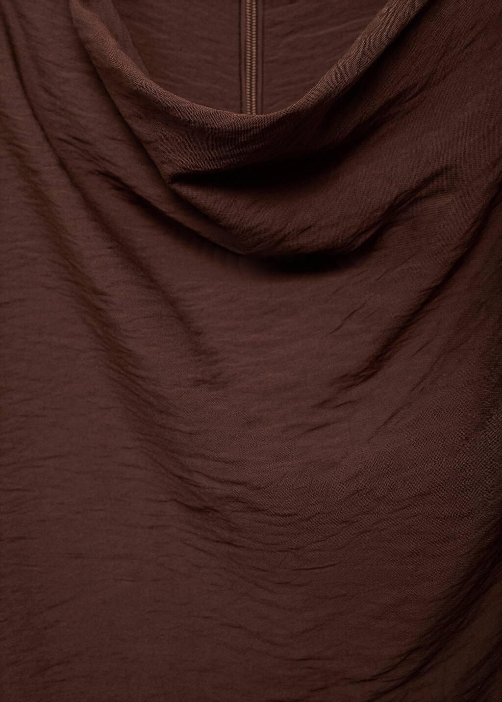 Brown Draped Textured Dress, , large image number 2
