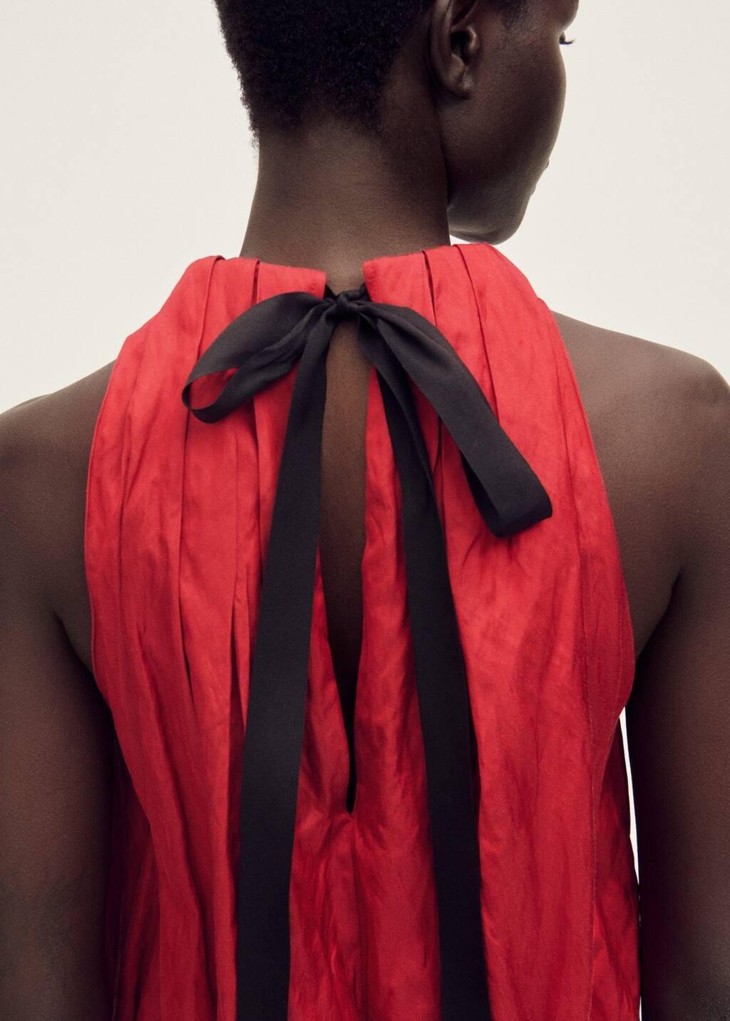 Red Halter Dress With Bow Detail, , large image number 4