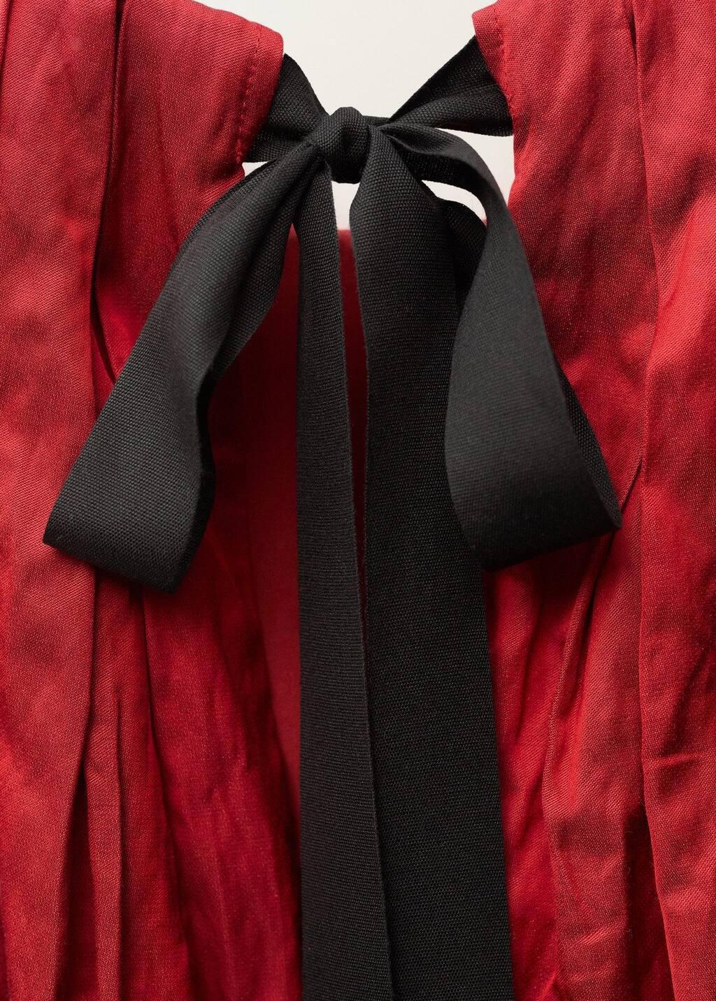 Red Halter Dress With Bow Detail, , large image number 6