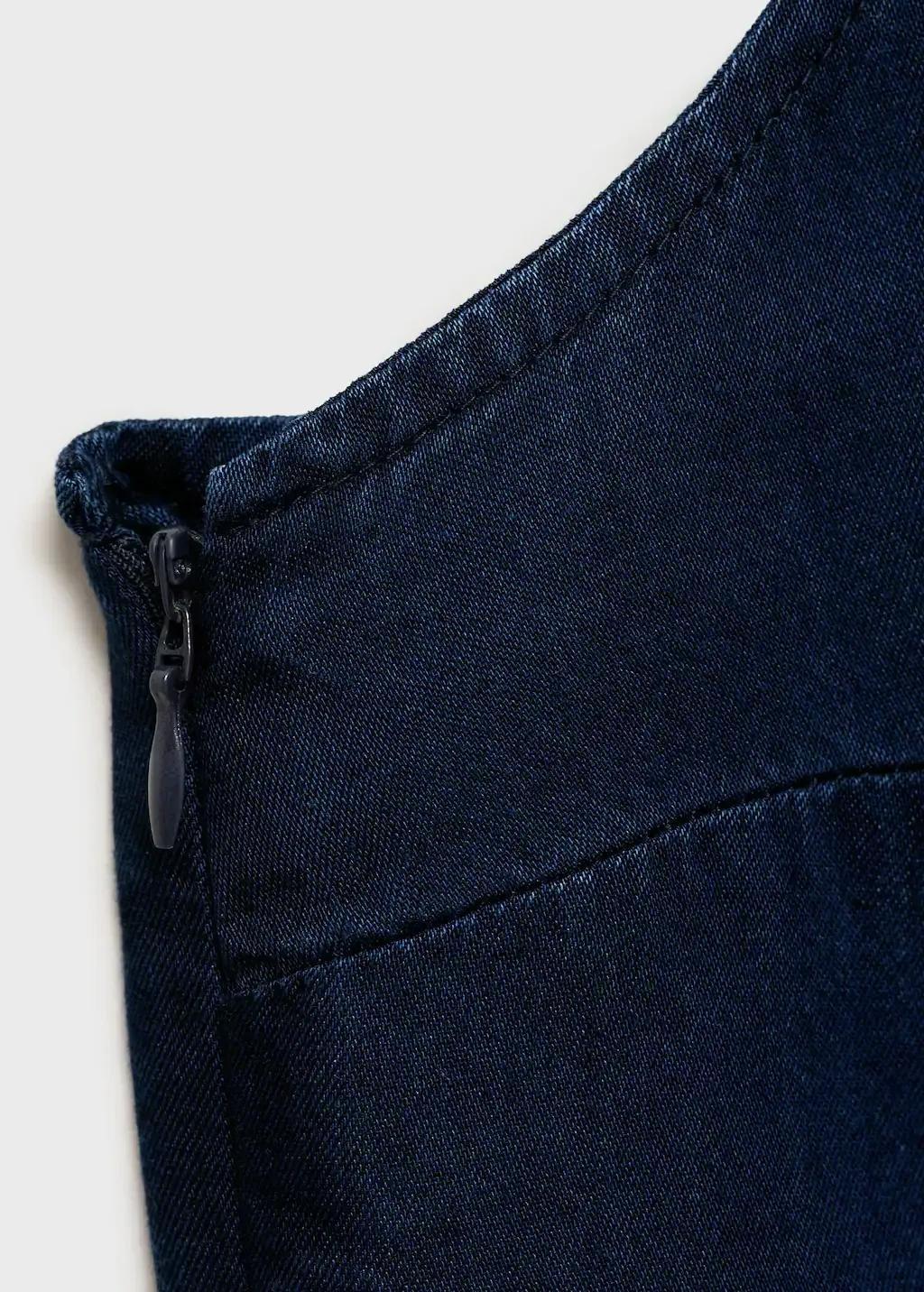 Blue Denim-Effect Top With Gathered Side, , large image number 2