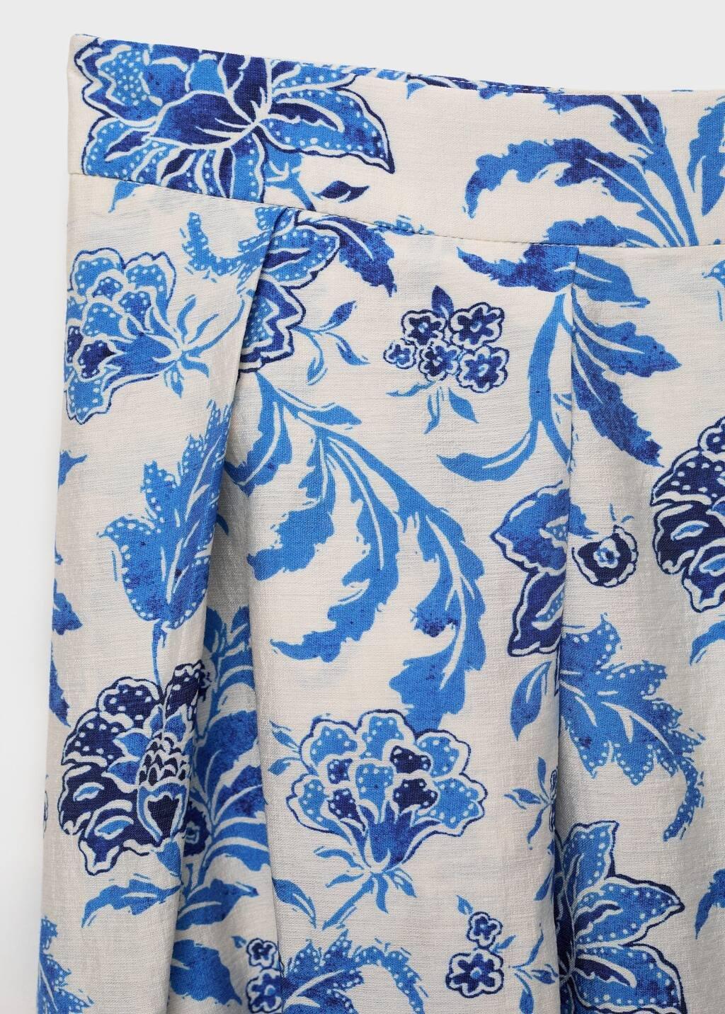 White Long Floral Flared Skirt, , large image number 4