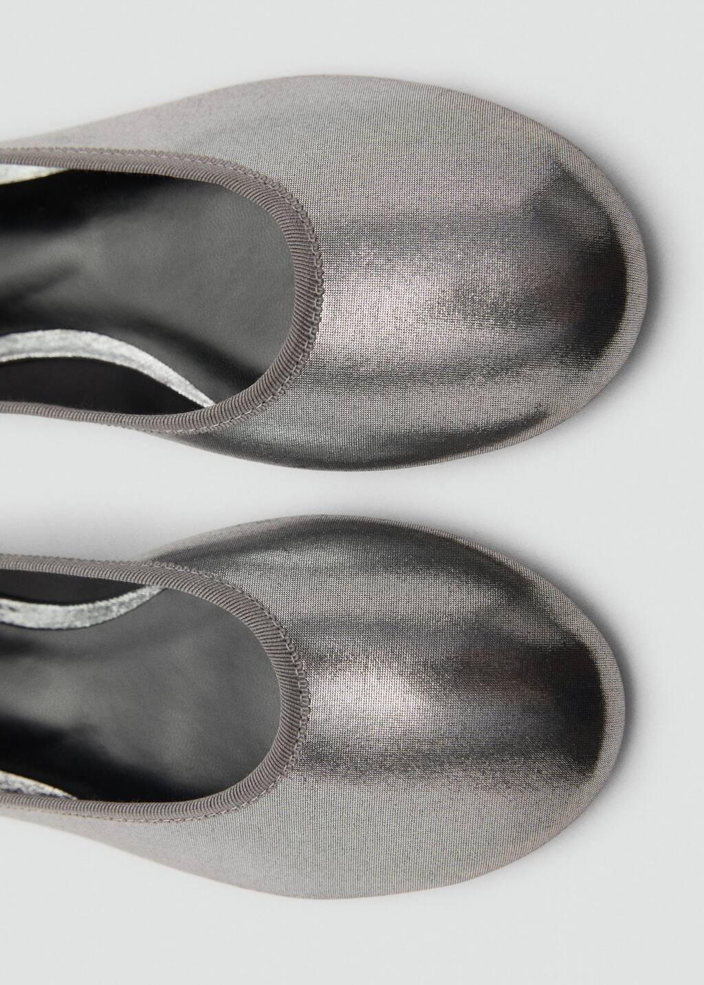 Silver Metallic Ballet Flats, , large image number 3