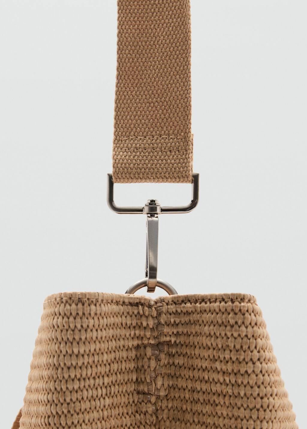 Brown Lt Pastel Raffia Tote Bag, Light Pastel Brown, large image number 2
