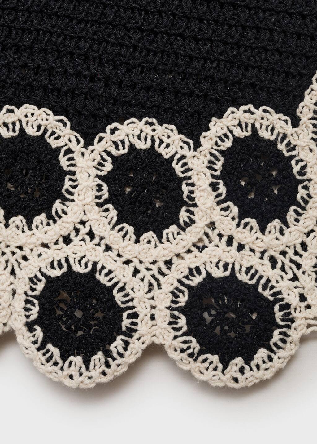 Black Circular-Print Crochet Waistcoat, , large image number 5