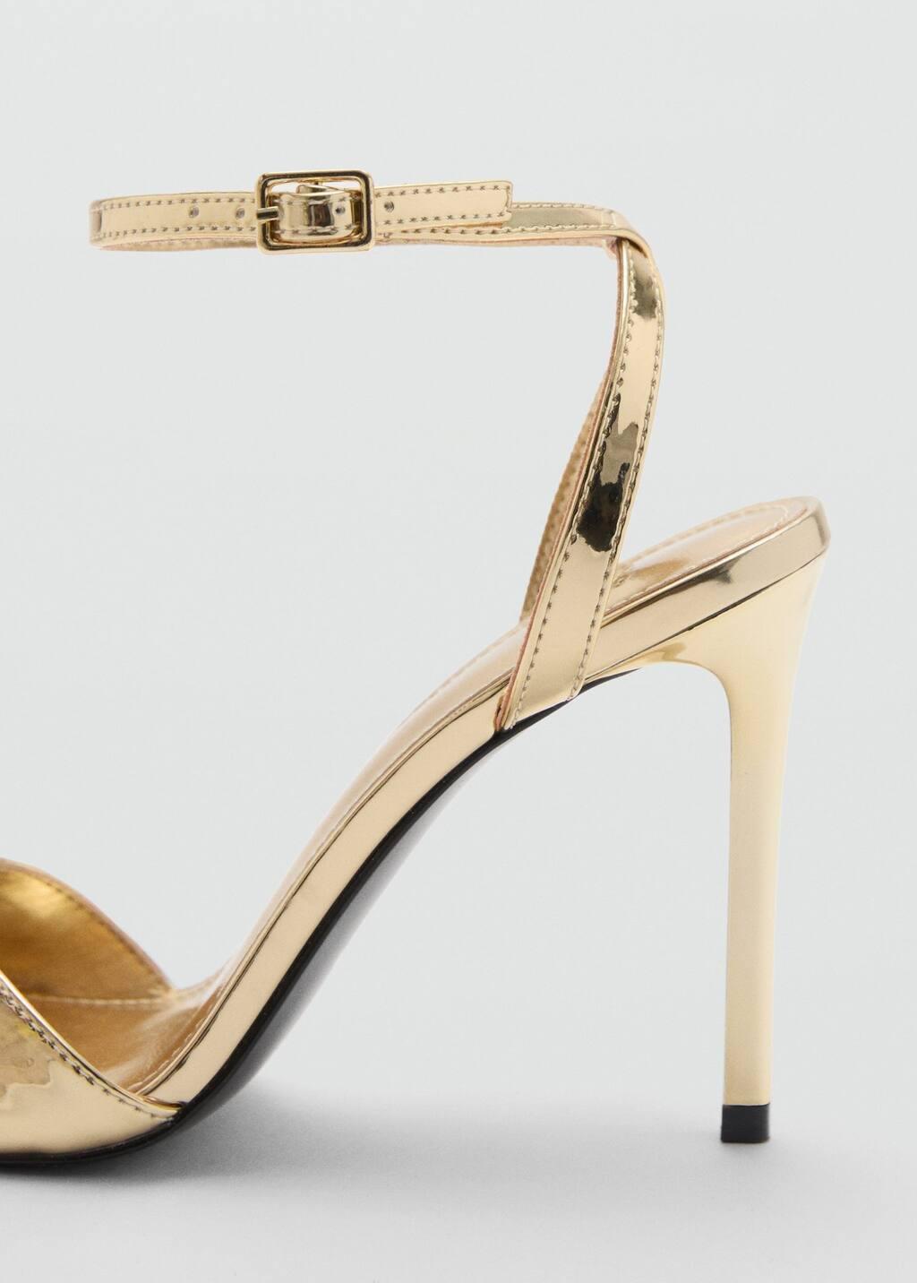 Gold Strappy Heeled Sandals, , large image number 1