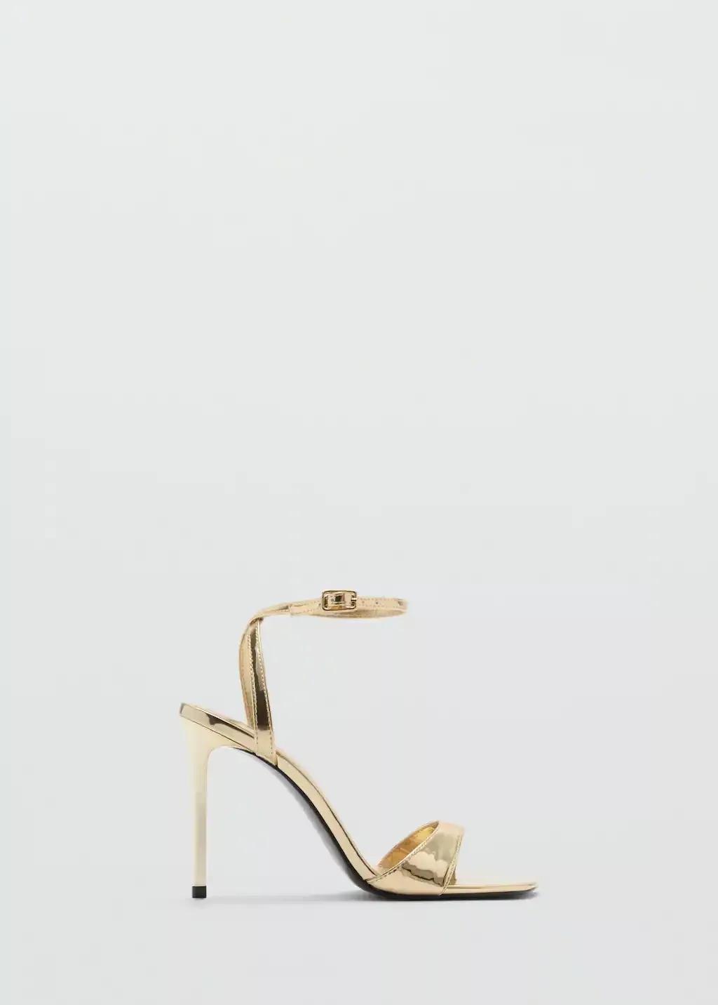 Gold Strappy Heeled Sandals, , large image number 4