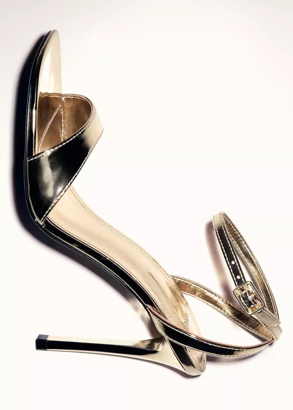 Gold Strappy Heeled Sandals, , large image number 5