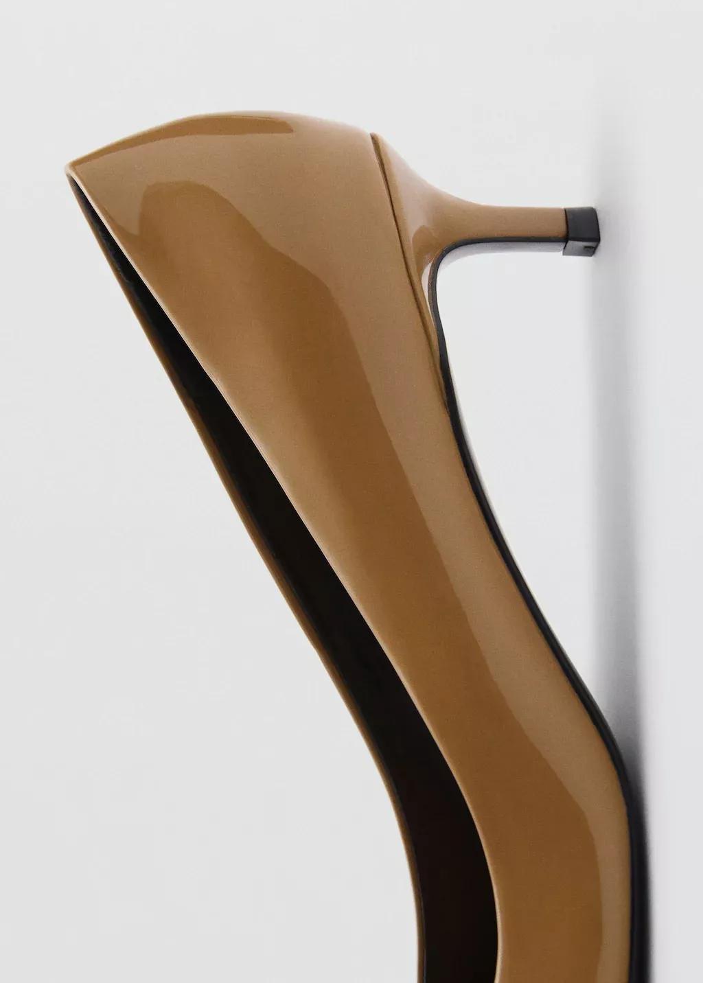 Brown Kitten Heel Patent Leather Shoe, , large image number 1