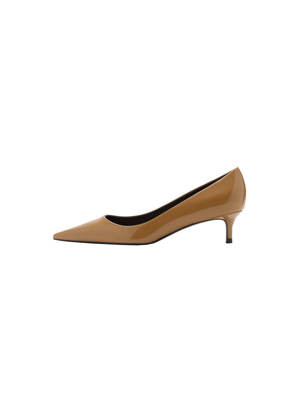 Brown Kitten Heel Patent Leather Shoe, , large image number 3
