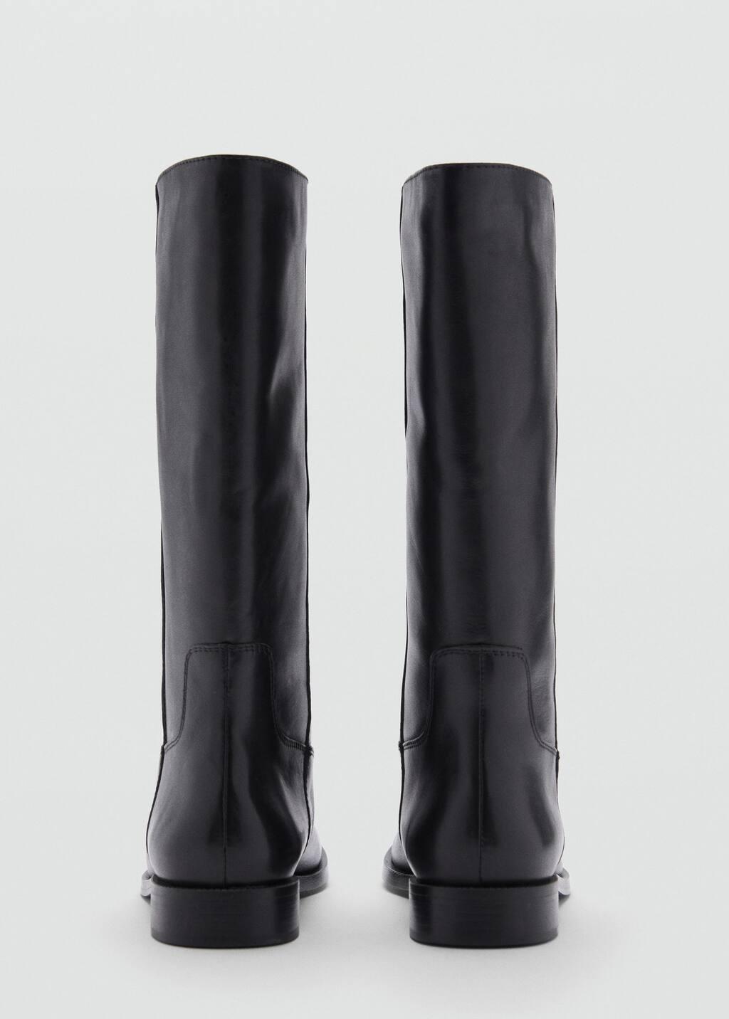 Black Leather High Boots, , large image number 1