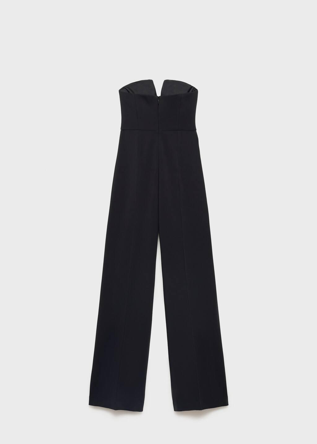 Black Structured Sweetheart Neckline Jumpsuit, , large image number 2