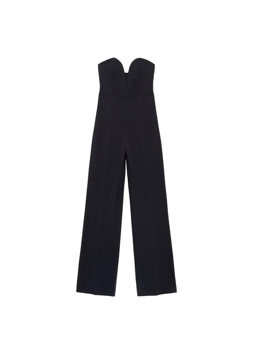 Black Structured Sweetheart Neckline Jumpsuit, , large image number 3