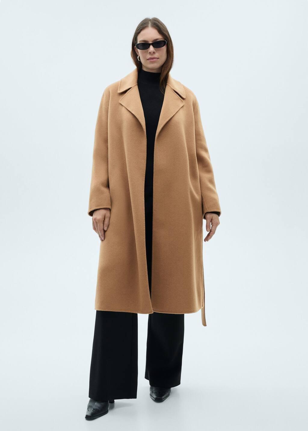 Brown Belt Handmade Coat, , large image number 1