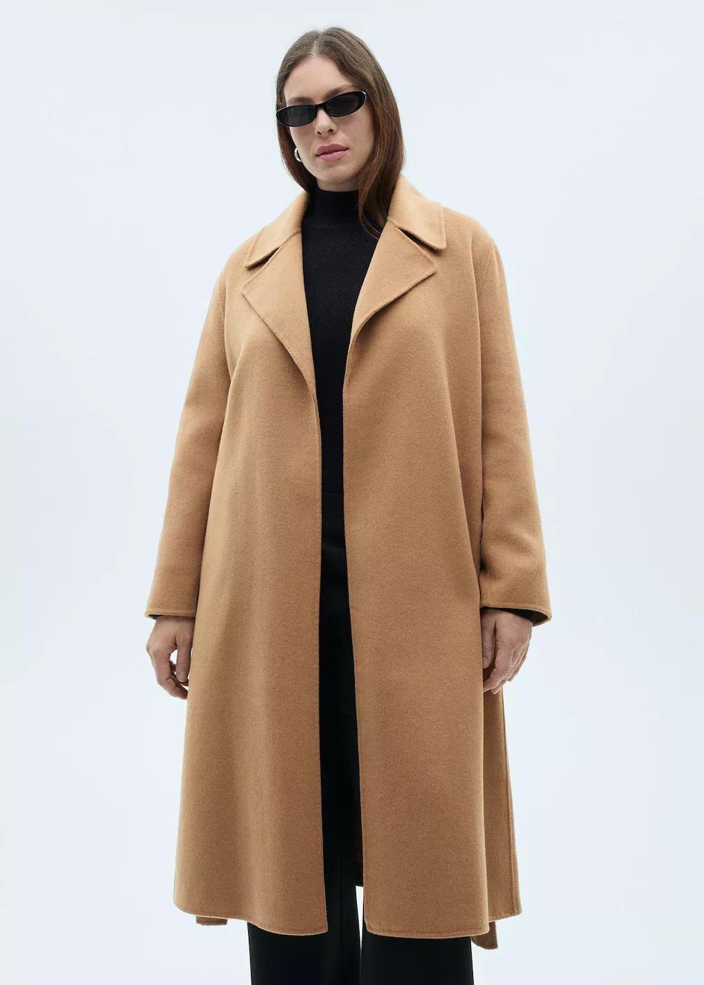 Brown Belt Handmade Coat, , large image number 4