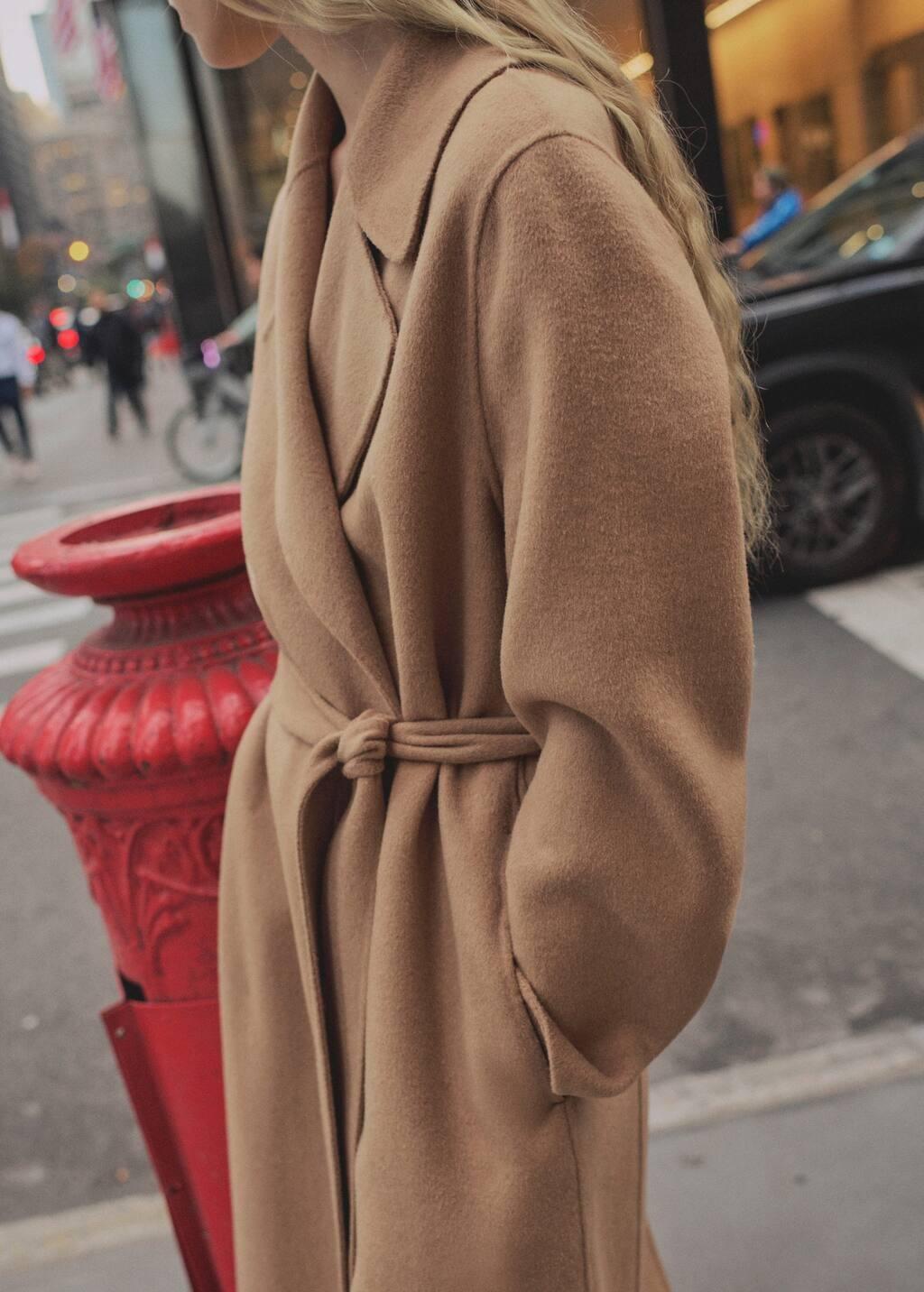 Brown Belt Handmade Coat, , large image number 5