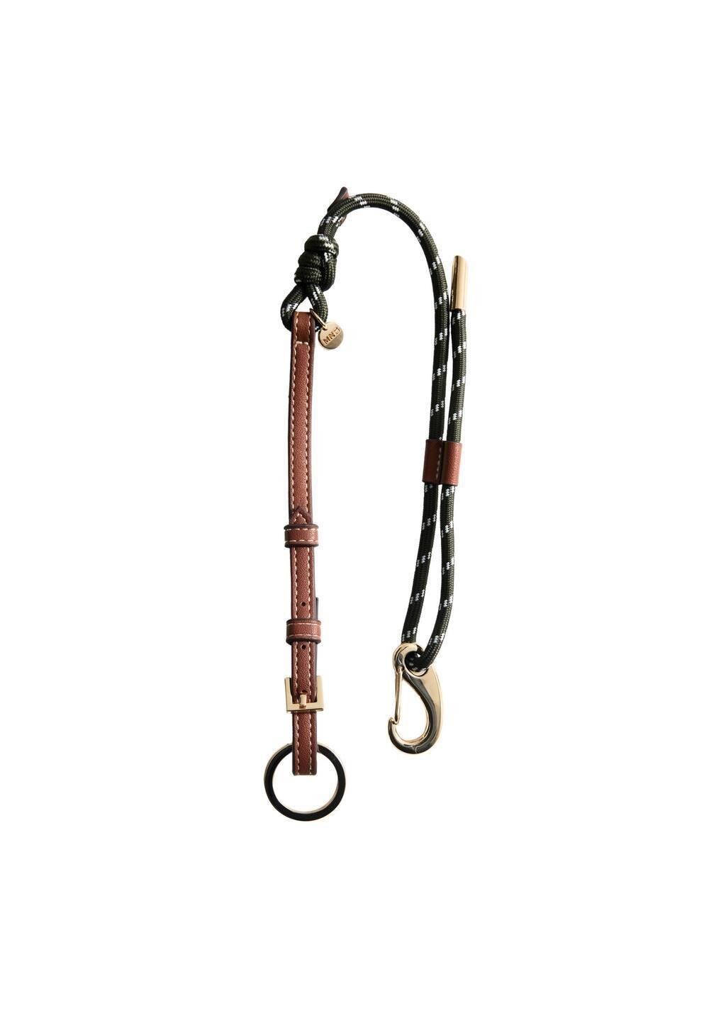 Khaki Carabiner Keyring With Combination, Beige - Khaki, large image number 1