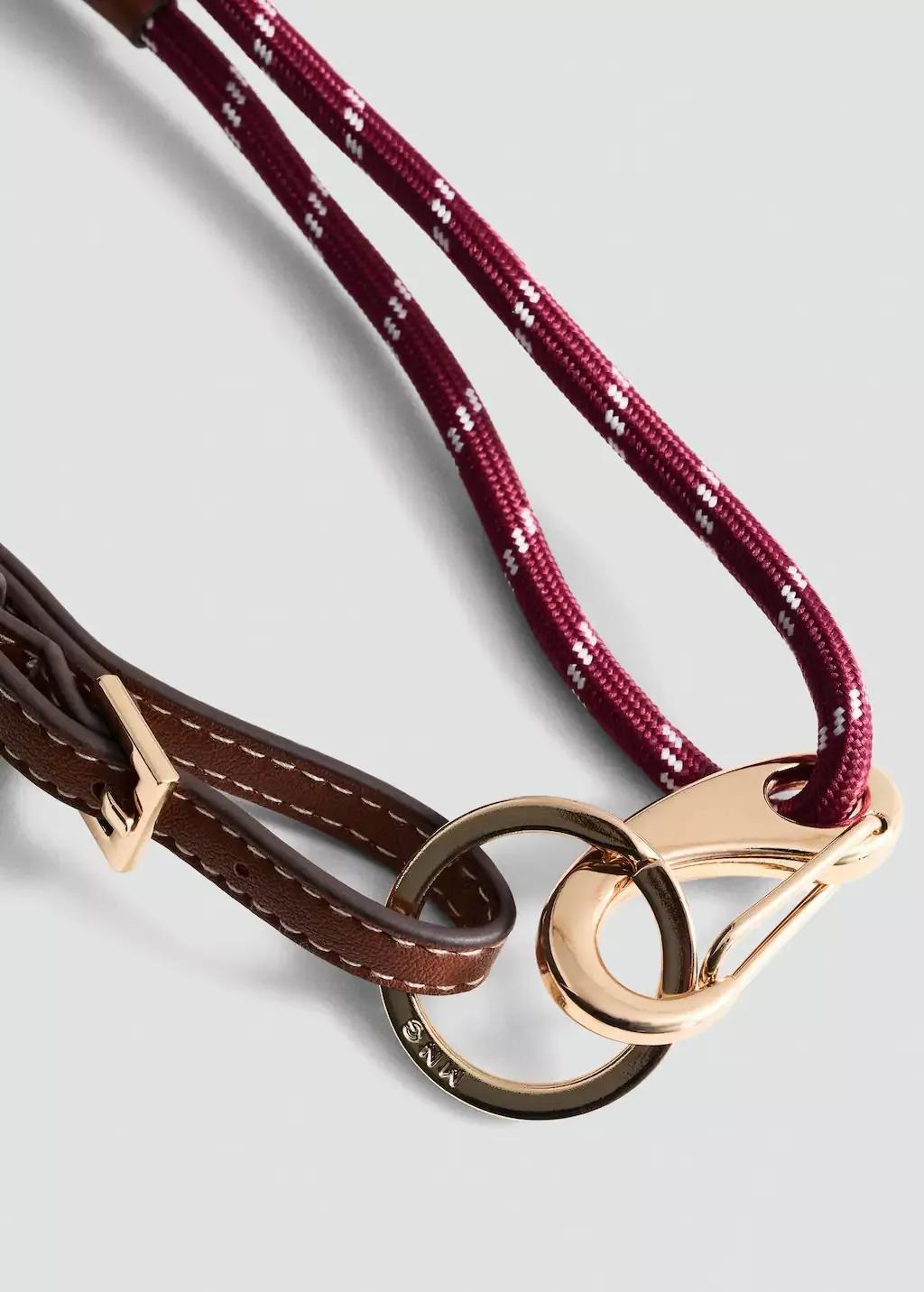Red Carabiner Keyring With Combination, , medium