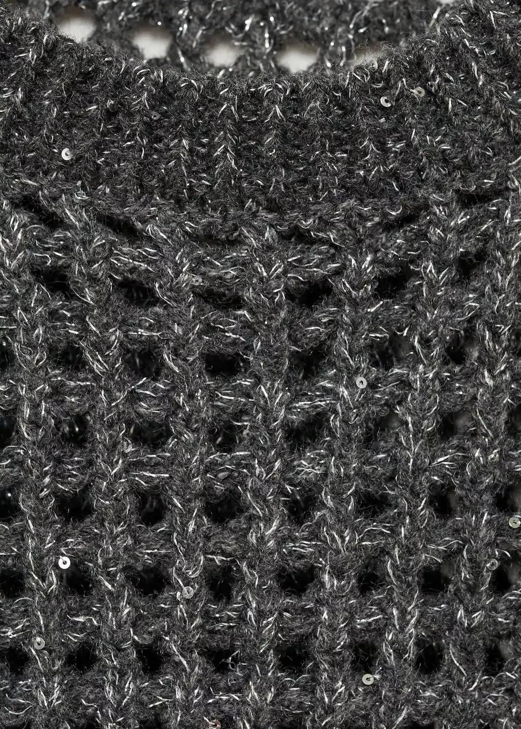 CHARCOAL Lurex openwork knitted waistcoat, Kids Girl, , large image number 1