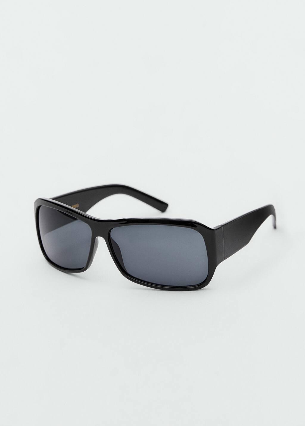 Black Maxi-Frame Sunglasses, Black, large image number 0