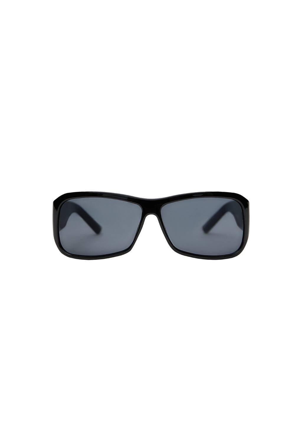 Black Maxi-Frame Sunglasses, Black, large image number 3