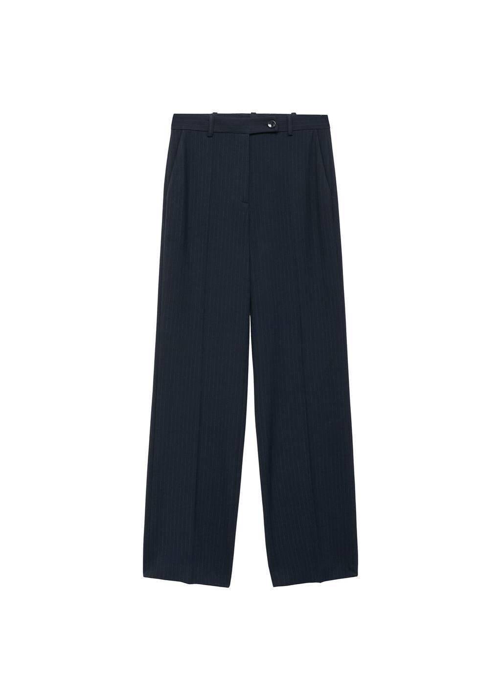 Navy Pinstripe Suit Trousers, , large image number 3