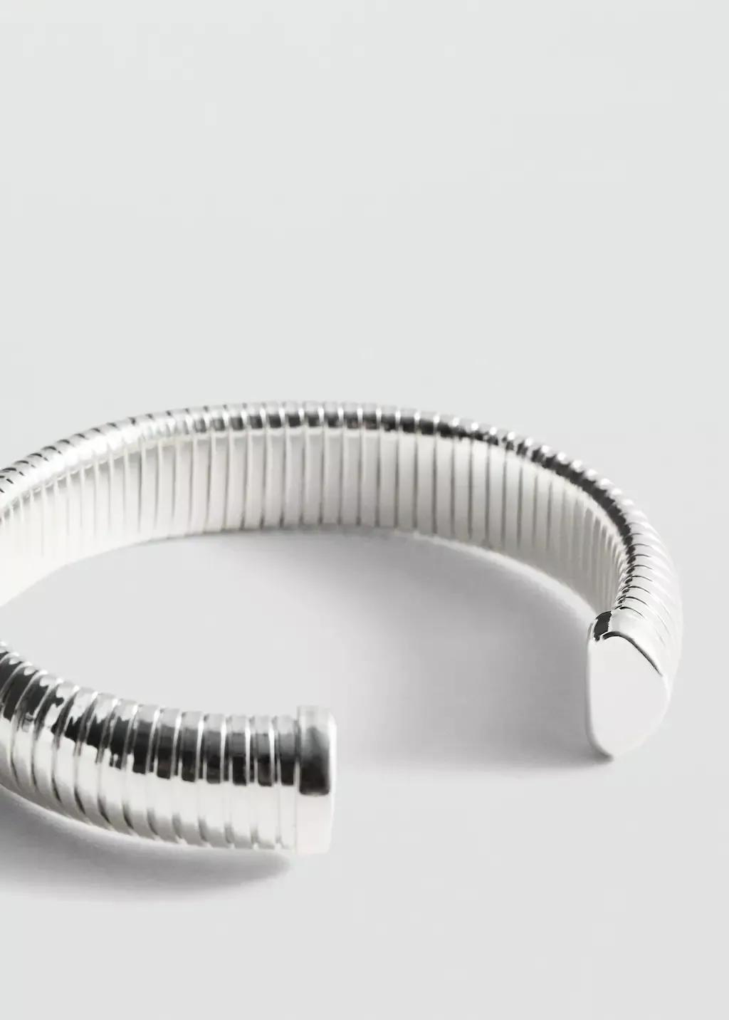 Silver Rigid Textured Bracelet, Silver, large image number 0