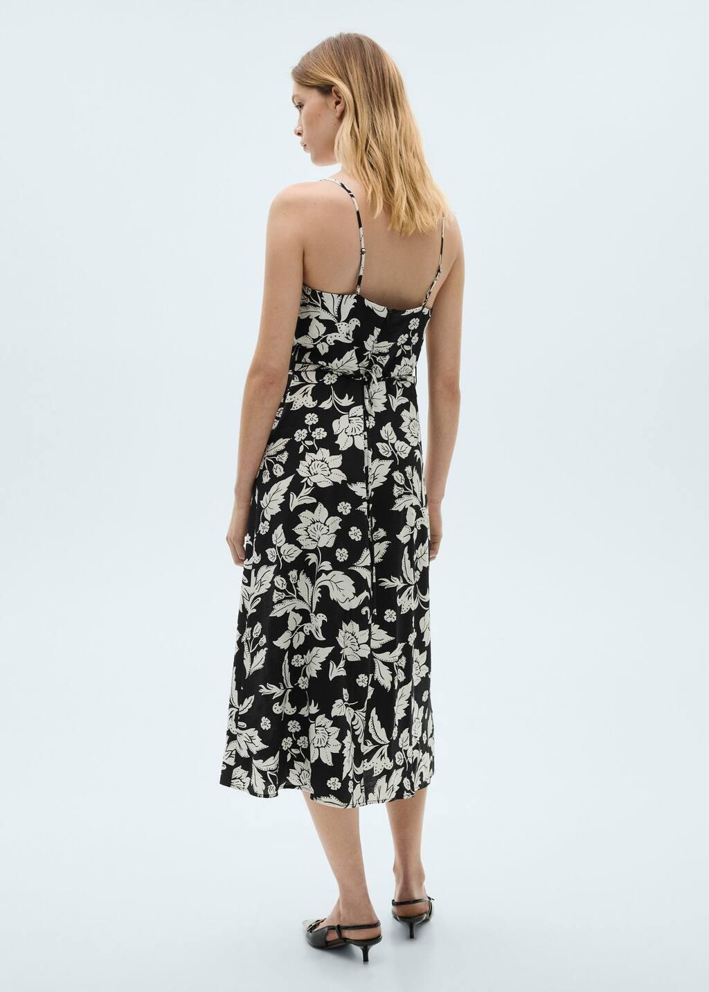 Black Frill Cotton Dress, , large image number 4