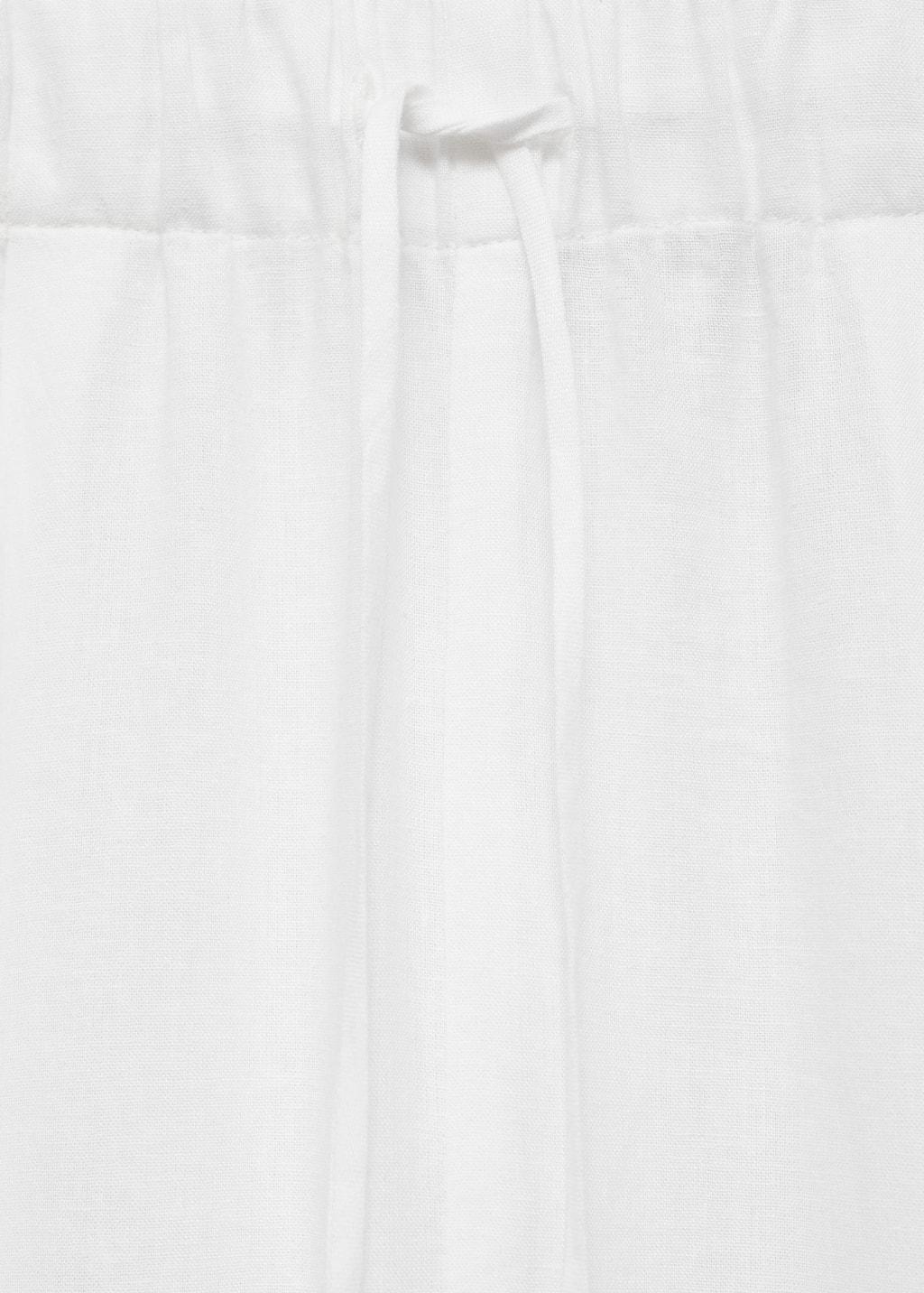 White Flowing Linen Trousers, , large image number 3
