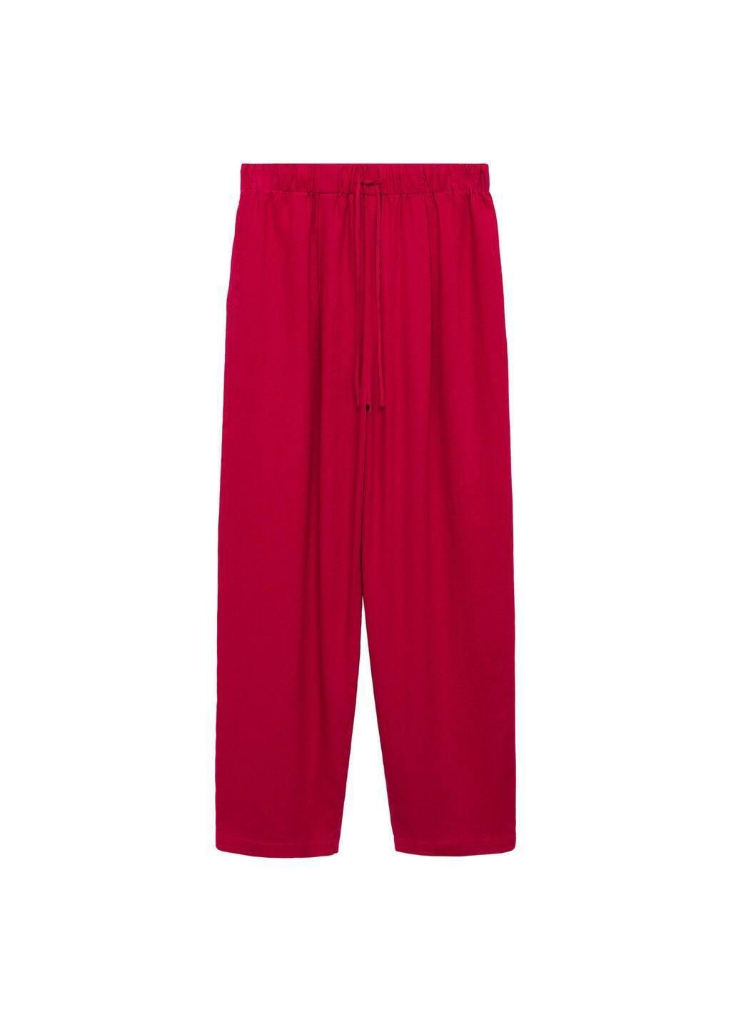Pink Flowing Linen Trousers, , large image number 3
